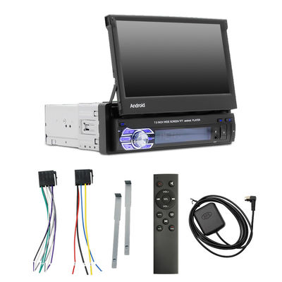 GPS Car Mount Tablet Android 1 DIN Auto Retractable Screen Car Player Bluetooth