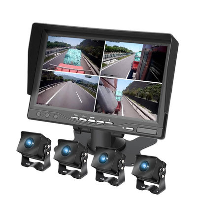 7 Inch Car DVR Camera 4 Way Truck Traffic Front And Rear Video Full HD